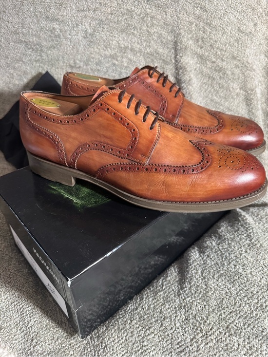 Magnanni Men\'s Tan/Burnt Orange Leather Wingtip Derbys main image 8